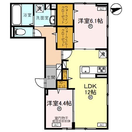 仮称D-ROOM中鴻池町２丁目の物件間取画像