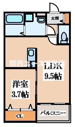 ジーメゾン東大阪衣摺の物件間取画像