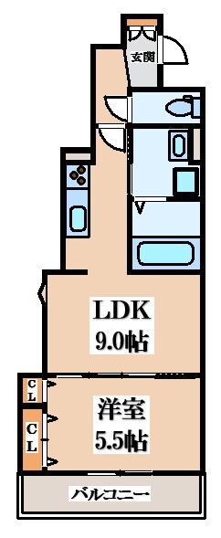 クリエオーレ大蓮東Ⅰの物件間取画像