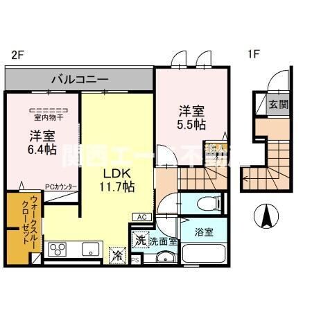 仮称D-ROOM吉田３丁目の物件間取画像