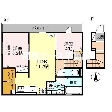 インカウンターの物件間取画像