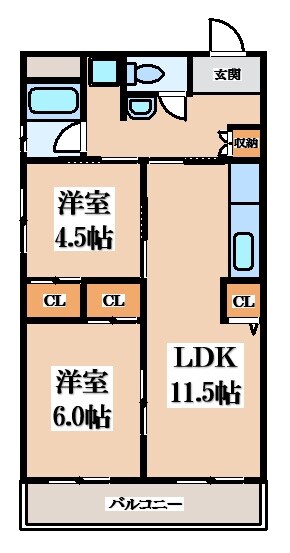 エステマール弥刀の物件間取画像