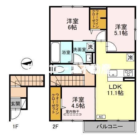 D-roomパルティグⅢの物件間取画像