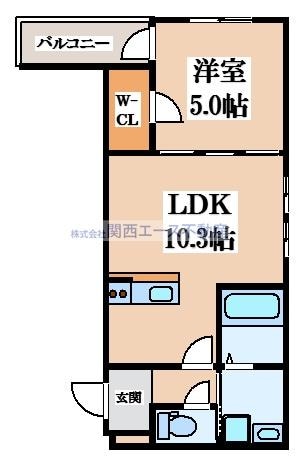 フジパレス畷南野ベータの物件間取画像