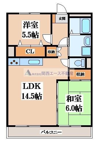 阪奈ローレルハイツの物件間取画像