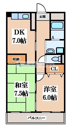 コーポ谷村Ⅱの物件間取画像