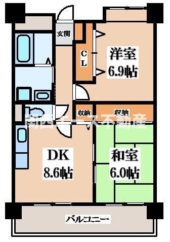 弥刀駅 徒歩7分 3階の物件間取画像