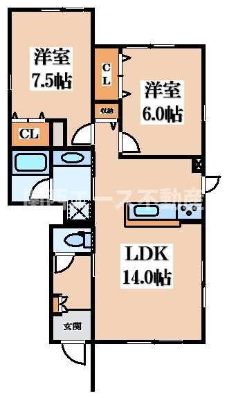 （仮称）東大阪市高井田元町２丁目賃貸計画の物件間取画像