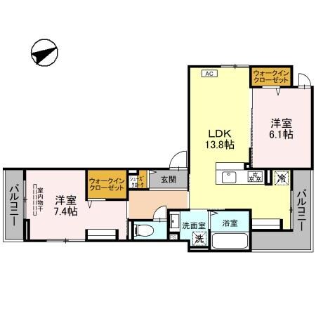 仮称D-ROOM吉田４丁目の物件間取画像