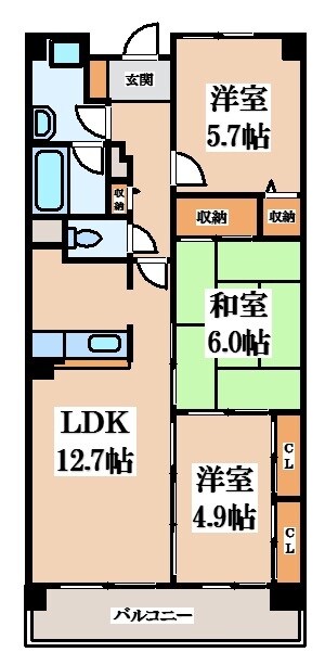 ヴェルテ忍ヶ丘Ⅱ番館の物件間取画像