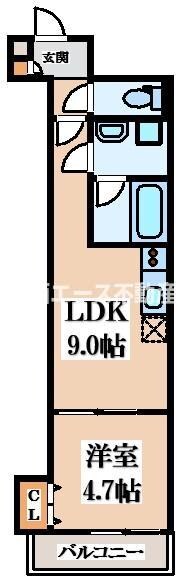 ルクレール菱屋の物件間取画像