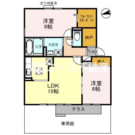 フローラ志紀A棟の物件間取画像