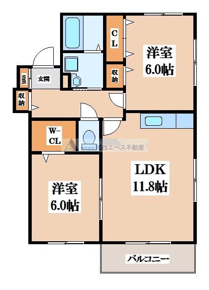 エスポワール住道の物件間取画像