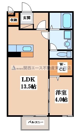 カーサ・エクレールＡ棟の物件間取画像