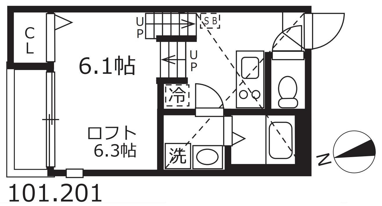 ハーモニーテラス生駒町Ⅱの物件間取画像