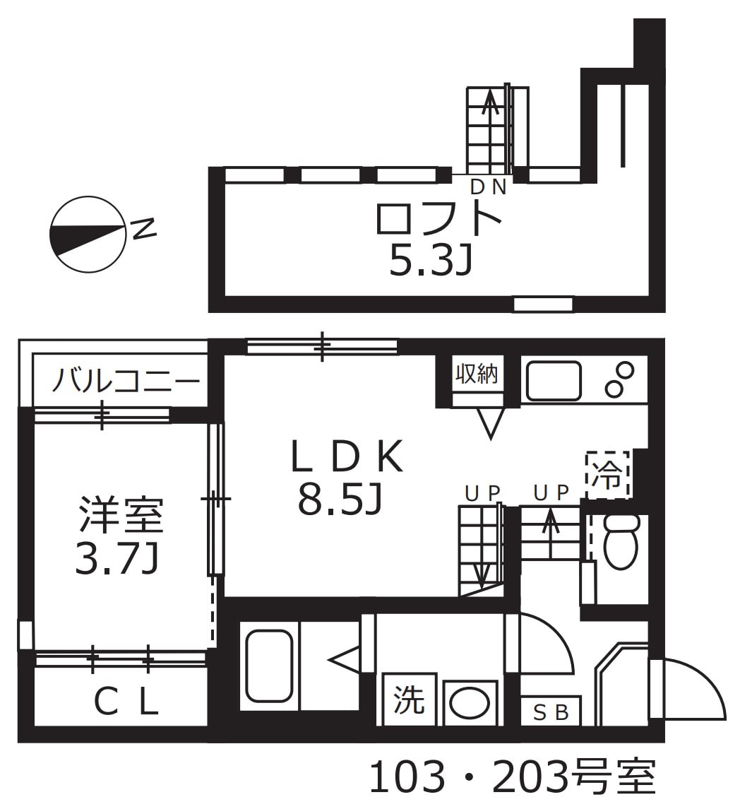 ハーモニーテラス清水Ⅴの物件間取画像