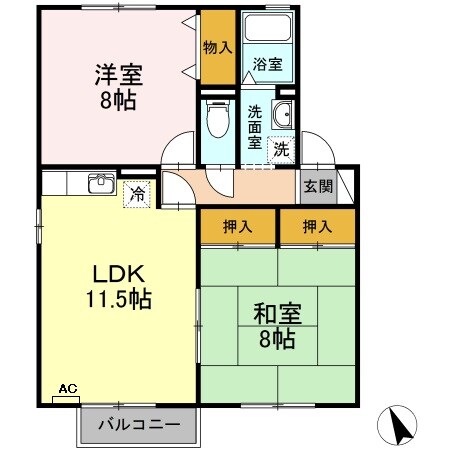 名鉄岐阜駅 徒歩79分 2階の物件間取画像