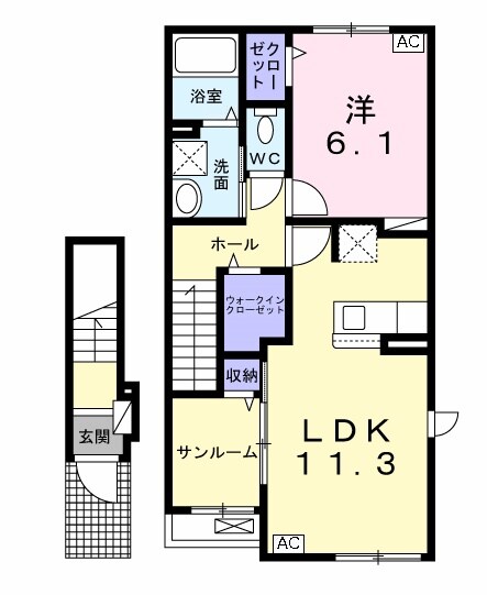 西岐阜駅 徒歩29分 2階の物件間取画像