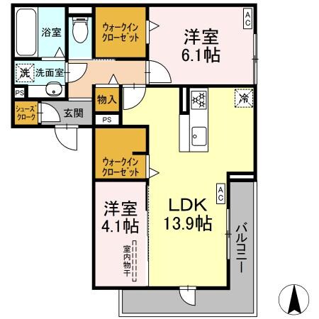 名鉄岐阜駅 徒歩8分 2階の物件間取画像