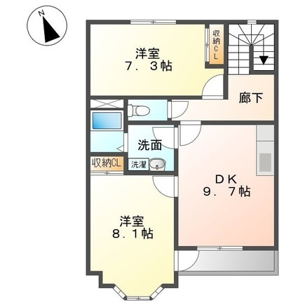 関市役所前駅 徒歩20分 2階の物件間取画像