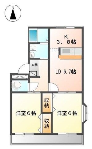 西岐阜駅 徒歩19分 1階の物件間取画像