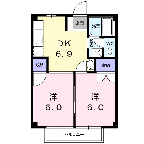 松森駅 徒歩10分 2階の物件間取画像