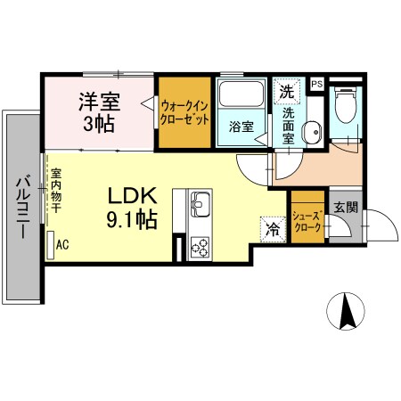 西岐阜駅 徒歩22分 2階の物件間取画像