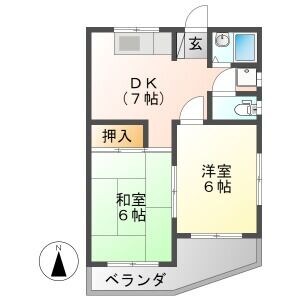 田神駅 徒歩6分 1階の物件間取画像