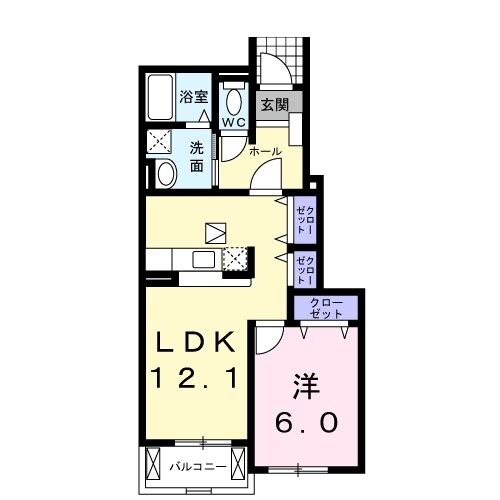 横屋駅 徒歩7分 1階の物件間取画像