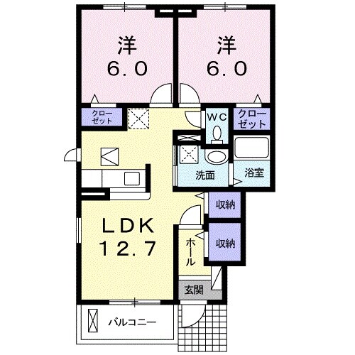 長森駅 徒歩68分 1階の物件間取画像