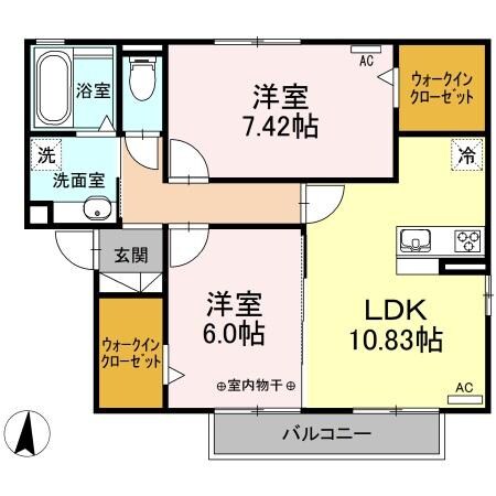 長森駅 徒歩49分 2階の物件間取画像