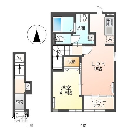 長森駅 徒歩23分 2階の物件間取画像