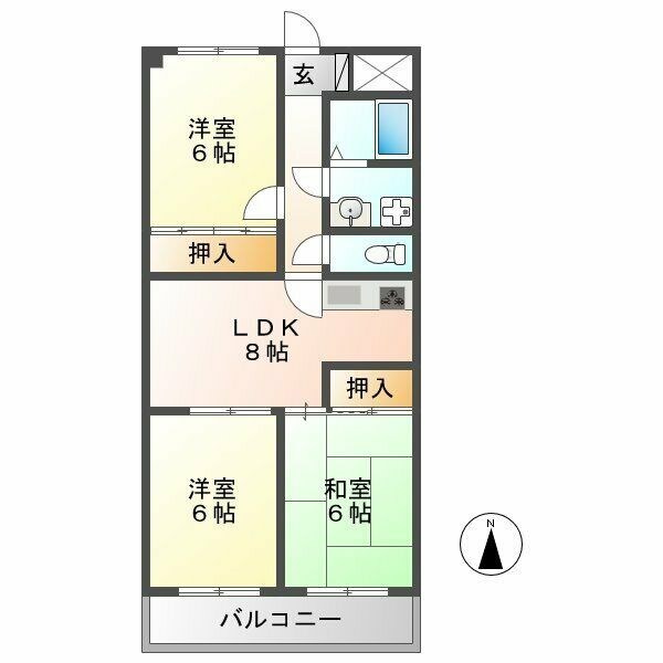 蘇原駅 徒歩17分 5階の物件間取画像