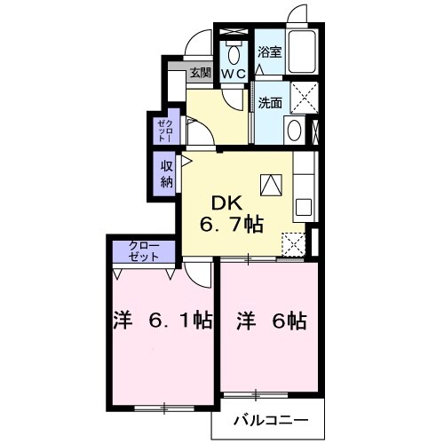 横屋駅 徒歩22分 1階の物件間取画像