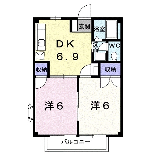 せきてらす前駅 徒歩114分 2階の物件間取画像