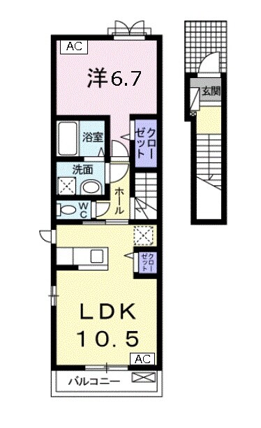 切通駅 徒歩27分 2階の物件間取画像