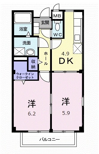 十九条駅 徒歩2分 2階の物件間取画像