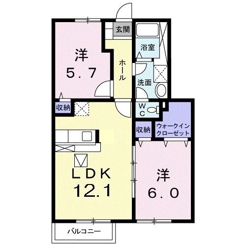 せきてらす前駅 徒歩124分 1階の物件間取画像