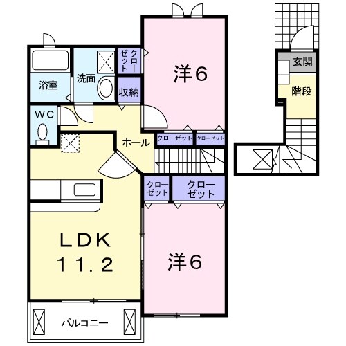 関富岡駅 徒歩10分 2階の物件間取画像