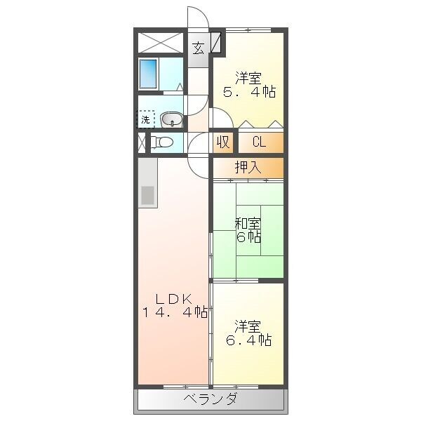 岐阜駅 徒歩68分 3階の物件間取画像