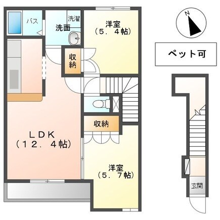 名鉄岐阜駅 徒歩69分 2階の物件間取画像