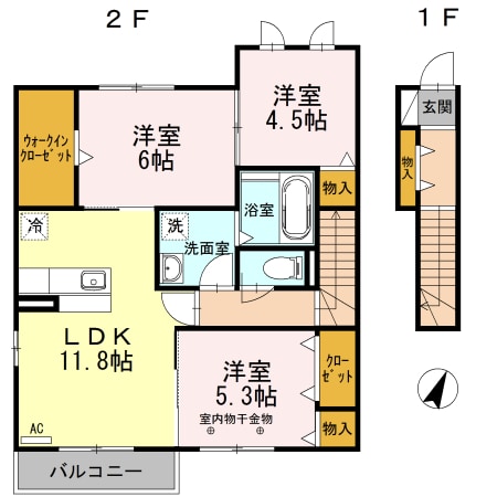 須ケ口駅 徒歩38分 2階の物件間取画像