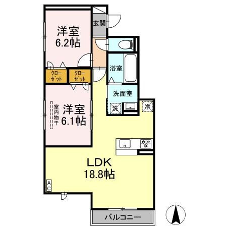 西岐阜駅 徒歩7分 2階の物件間取画像