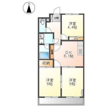 横屋駅 徒歩19分 2階の物件間取画像