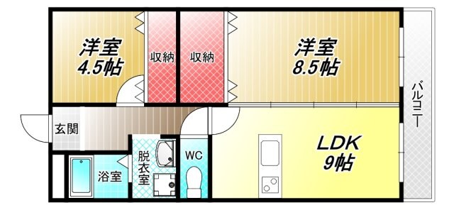 カーサフィオーレ壱番館の物件間取画像