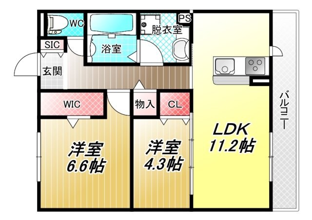 久宝寺駅 徒歩10分 2階の物件間取画像