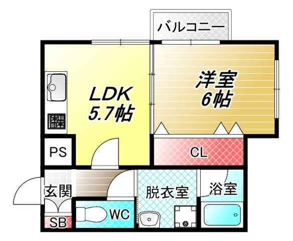 小若江ハイツの物件間取画像