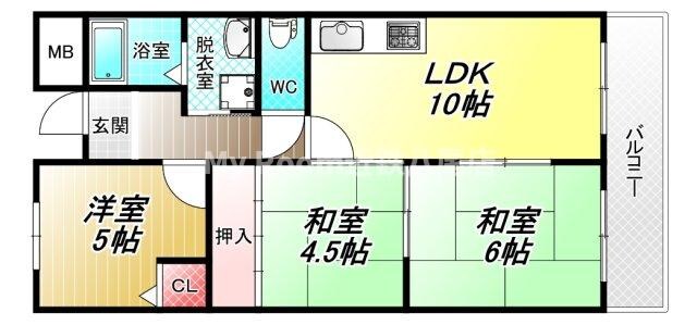 リープハーベン八尾木の物件間取画像