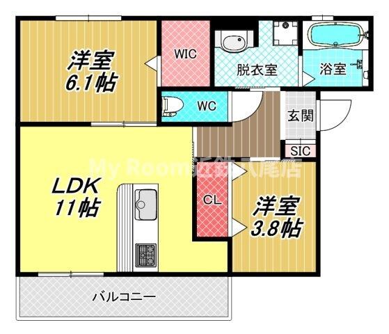 エクセレント曙川東Ⅱの物件間取画像