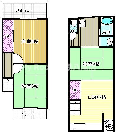 野々上1丁目貸家の物件間取画像